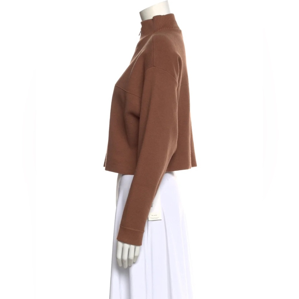Brand New (NWT) Lunya Cozy Cotton Silk Pullover 1/4 Zip Sweater - walnut Brown - Picture 4 of 9